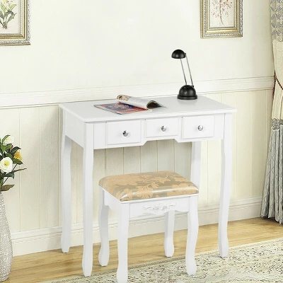 Costway Vanity Table Dressing Table 5 Make Up Table Stool 4 Costway Vanity Table Dressing Table 5 Make Up Table Stool - Image 4