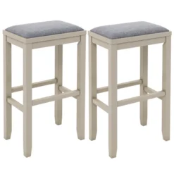 Costway Set Of 2 Upholstered Bar Stools Wooden Counter Height Dining Chairs 19 Costway Set Of 2 Upholstered Bar Stools Wooden Counter Height Dining Chairs -Costway GUEST e8727513 9451 4a54 9d1e 7ba9d50d3914