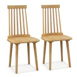 Costway Windsor Dining Chairs Set Of 2/4 Dining Chairs With High Spindle Back Natural -Costway GUEST e8e97e60 832c 49d4 942d dd4e7d615d93