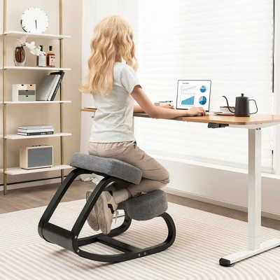 Costway Rocking Kneeling Chair Ergonomic Posture Correcting Back Pain Padded Cushion 2 Costway Rocking Kneeling Chair Ergonomic Posture Correcting Back Pain Padded Cushion - Image 2