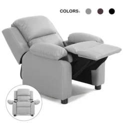 PU Leather Kids Recliner With Armrest & Headrest Lounge 3 Color -Costway GUEST e9c452c9 ff53 46c9 a226 2e5f0fd3ac7d