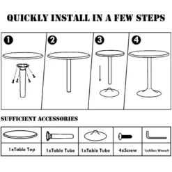 Costway Set Of 2 Round Pub Table 24" Bistro Bar Height Cocktail Table W/Metal Base Black -Costway GUEST ea303ebf 54ba 4028 9443 96dd130cdb94