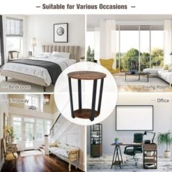 Costway Set Of 2 Industrial End Table Metal Frame W/ Shelf -Costway GUEST ea7edccf cdda 4d33 906c ad489abaff07