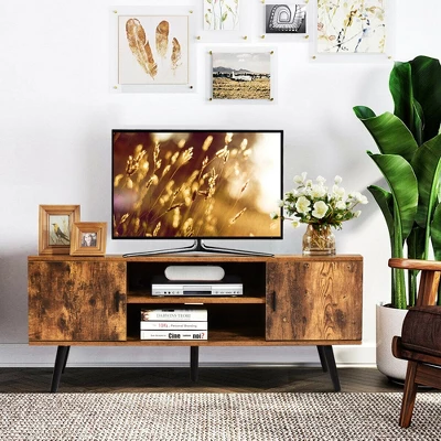 Costway Industrial TV Stand Entertainment Center For TV's Up To 55" W/ Storage Cabinets 1 Costway Industrial TV Stand Entertainment Center For TV's Up To 55" W/ Storage Cabinets