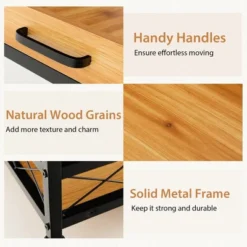 Costway 3-Tier Kitchen Cart Island Rolling Rack Serving Trolley Detachable Top & Glass Holder -Costway GUEST eaba7631 7406 4408 8690 6b1b07ce9c3a