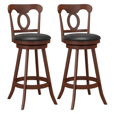 Costway Set Of 2 Bar Stools Swivel Counter Height Chairs With Footrest For Kitchen 9 Costway Set Of 2 Bar Stools Swivel Counter Height Chairs With Footrest For Kitchen - Image 9