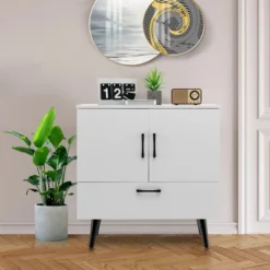 Costway Mid Century Storage Cabinet Accent Buffet Sideboard Entryway Kitchen White Brown 18 Costway Mid Century Storage Cabinet Accent Buffet Sideboard Entryway Kitchen White Brown -Costway GUEST eb0e59b1 f4ab 4a8b ac18 c57d4dfc6853