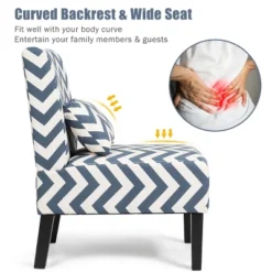 Costway Armless Accent Leisure Chair With Lumbar Pillow -Costway GUEST eb399c97 e4b4 448b bd48 a29082be5a5b