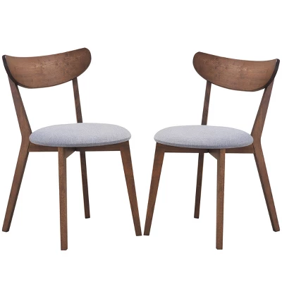 Set Of 2 Dining Chair Upholstered Curved Back Side Chair With Solid Wooden Legs 9 Set Of 2 Dining Chair Upholstered Curved Back Side Chair With Solid Wooden Legs - Image 9