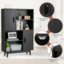 Costway Sideboard Storage Cabinet Bookshelf Cupboard W/Door Shelf Black / White / Espresso 17 Costway Sideboard Storage Cabinet Bookshelf Cupboard W/Door Shelf Black / White / Espresso -Costway GUEST eb7e48b5 6a7f 466e 9c8c c0a1a9d26f9c