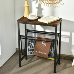 Costway Narrow End Table Magazine Holder Sling Industrial Accent Console Table -Costway GUEST ec5b4d72 bc03 4abf 9990 baa14b6d8359