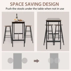 Costway 3 Piece Bar Table Set Pub Table And 2 Stools Counter Kitchen Dining Set 14 Costway 3 Piece Bar Table Set Pub Table And 2 Stools Counter Kitchen Dining Set -Costway GUEST ed3094fd 339a 430f 9e28 9aa9d00dae7b