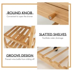 Costway Rolling Kitchen Island Utility Trolley Cart W/Drawer & Wine Rack 16 Costway Rolling Kitchen Island Utility Trolley Cart W/Drawer & Wine Rack -Costway GUEST ed36e5f4 374a 404c 969a f435bfbb5c18