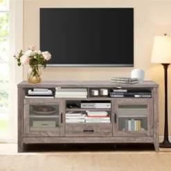 Costway TV Stand Tall Entertainment Center Hold Up To 65'' TV W/ Glass Storage & Drawer 12 Costway TV Stand Tall Entertainment Center Hold Up To 65'' TV W/ Glass Storage & Drawer -Costway GUEST ed501bea d362 4964 b81d e80b7a5a0fe5