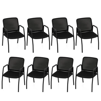 Costway Waiting Room Chair Set Of 2/4/6/8/10/12 Office Guest Chairs With Ergonomic Mesh Backrest Sturdy Arms & Cushioned Seat Black 12 Costway Waiting Room Chair Set Of 2/4/6/8/10/12 Office Guest Chairs With Ergonomic Mesh Backrest Sturdy Arms & Cushioned Seat Black - Image 12