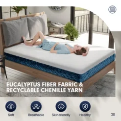 Costway 10'' Jacquard Hybrid Mattress Plush Gel Infused Memory Foam Bamboo Charcoal QueenFull -Costway GUEST edbd8e9e 4fa3 434e 80ef dcdbbe12379e