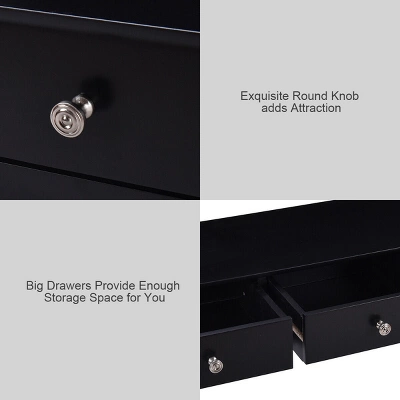 Costway Console Table Hall Table Side Table Desk Accent Table 3 Drawers Entryway Black 2 Costway Console Table Hall Table Side Table Desk Accent Table 3 Drawers Entryway Black - Image 2