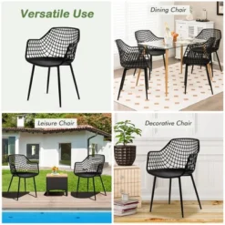 Costway Modern Dining Chair Set Of 4 Plastic Shell Hollow WithMetal Legs For Living Room 14 Costway Modern Dining Chair Set Of 4 Plastic Shell Hollow WithMetal Legs For Living Room -Costway GUEST ee487ee4 af3b 4831 b32a ca4e05f01b64