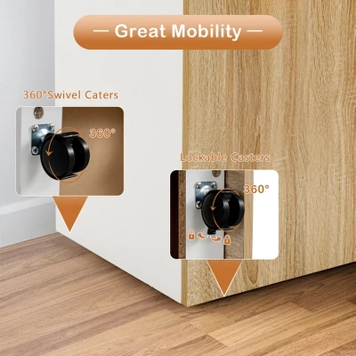 Costway File Cabinet With 2 Drawers Mobile Filing Cabinet W/Wheel For Letter Size 8 Costway File Cabinet With 2 Drawers Mobile Filing Cabinet W/Wheel For Letter Size - Image 8