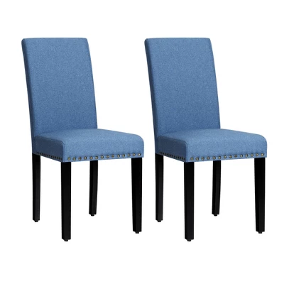 Costway Set Of 2 Fabric Dining Chairs Upholstered With Nailhead Trim 12 Costway Set Of 2 Fabric Dining Chairs Upholstered With Nailhead Trim - Image 12