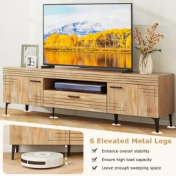 Costway TV Stand For 65 Inch TVs Modern Entertainment Center With Drawer 2 Storage Cabinets -Costway GUEST eec80ef3 3dfb 4971 9abf f24f993087d0