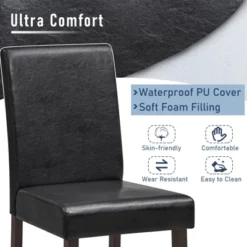 Costway Set Of 2/4 Bar Stools 25inch Counter Height Barstool Pub Chair W/Rubber Wood Legs -Costway GUEST eee64afe f2a3 49b1 ac11 be39348f0da1