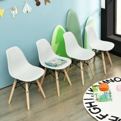 Costway 4 PCS Kids Chair Set Mid-Century Modern Style Dining Chairs W/ Wood Legs 8 Costway 4 PCS Kids Chair Set Mid-Century Modern Style Dining Chairs W/ Wood Legs - Image 8