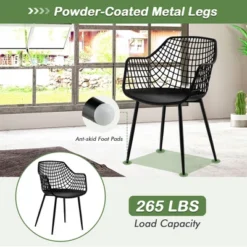 Costway Modern Dining Chair Set Of 4 Plastic Shell Hollow WithMetal Legs For Living Room 15 Costway Modern Dining Chair Set Of 4 Plastic Shell Hollow WithMetal Legs For Living Room -Costway GUEST ef28d862 c9b0 49df 9bc8 a6562ed28d9f