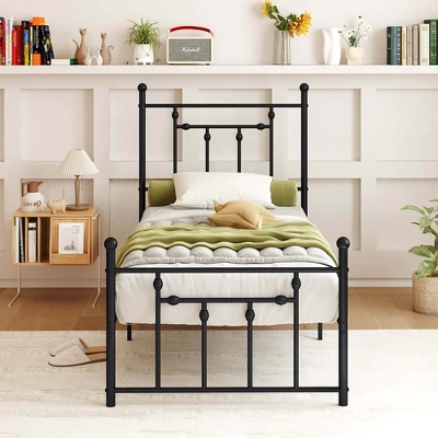 Costway Twin/Full/Queen Size Metal Bed Frame With Headboard Under-bed Storage Mattress Foundation 3 Costway Twin/Full/Queen Size Metal Bed Frame With Headboard Under-bed Storage Mattress Foundation - Image 3