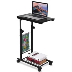 Costway Height Adjustable Sofa Side Table Snack End Slide Under Table Rolling Casters -Costway GUEST ef786f90 7aef 468b 8625 e0b797a05557