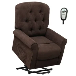 Costway Power Lift Recliner Chair Sofa For Elderly W/ Side Pocket & Remote Control BlackBrown -Costway GUEST ef7a17b1 c9c3 494b a919 e0ab91c80e48