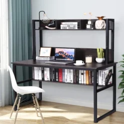 Costway Computer Desk With Hutch Bookshelf Study Wrting Desk Space Saving -Costway GUEST ef8f0397 3324 4150 a8fb 235f22193aa2