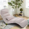 Costway Folding Lazy Sofa Chair Stylish Sofa Couch Beds Lounge Chair W/Pillow Beige New