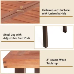 Costway Rectangular Acacia Wood Dining Table Rustic Furniture Indoor &Outdoor 12 Costway Rectangular Acacia Wood Dining Table Rustic Furniture Indoor &Outdoor -Costway GUEST efd722ae d71b 4c12 aacd 312154828416