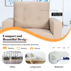 Costway Set Of 2 Accent Armchairs Upholstered Single Sofa Chairs W/ 2-Side Pockets -Costway GUEST f0175bf2 fd24 4622 8514 af13878f934e