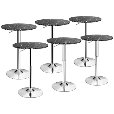 Costway 6PCS Round Bistro Bar Table Height Adjustable 360-degree Swivel WhiteBlack 10 Costway 6PCS Round Bistro Bar Table Height Adjustable 360-degree Swivel WhiteBlack - Image 10