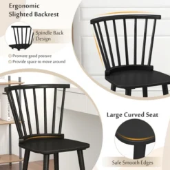 Costway Rubber Wood Windsor Dining Chairs Set Of 2 With Spindle Back For Living Room Black/Natural 13 Costway Rubber Wood Windsor Dining Chairs Set Of 2 With Spindle Back For Living Room Black/Natural -Costway GUEST f11ca06c a57f 4c63 acc2 7aa96d27870b