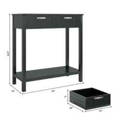 Costway Accent Console Table Entryway Sofa Foyer Table Storage Shelf W/2 Drawers