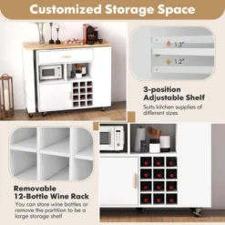 Costway Reversible Folding Kitchen Island Cart Utility Storage Trolley Wine Rack Shelves 15 Costway Reversible Folding Kitchen Island Cart Utility Storage Trolley Wine Rack Shelves -Costway GUEST f18b650d b967 40e5 aec0 f93a4490be33