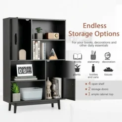 Costway Sideboard Storage Cabinet Bookshelf Cupboard W/Door Shelf Black / White / Espresso 15 Costway Sideboard Storage Cabinet Bookshelf Cupboard W/Door Shelf Black / White / Espresso -Costway GUEST f2c9af13 83a1 4e6d 9177 e00b19abb6a5