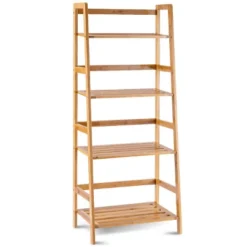 Costway Multifunctional 4 Shelf Bamboo Bookcase Ladder Plant Flower Stand Rack Storage -Costway GUEST f30e174a addd 473e 9a88 e8739e73ab3f