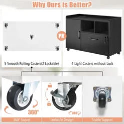 Costway 5-Drawer Chest Rolling Storage Dresser Lateral File Cabinet With Adjustable Shelf -Costway GUEST f314a76e 7258 4c9b 86a9 8f21698242ed