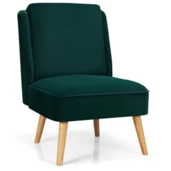 Costway Velvet Accent Chair Single Sofa Chair Leisure Chair With Wood Frame 15 Costway Velvet Accent Chair Single Sofa Chair Leisure Chair With Wood Frame -Costway GUEST f349091c e7e5 4e2c b65e fcbbe4659d5b