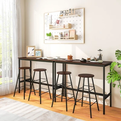 Costway 3 Piece Bar Table Set Pub Table And 2 Stools Counter Kitchen Dining Set 4 Costway 3 Piece Bar Table Set Pub Table And 2 Stools Counter Kitchen Dining Set - Image 4