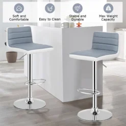 Costway Set Of 2 Bar Stools Adjustable Barstool PU Leather Swivel Pub Chairs Armless -Costway GUEST f3da398a 4c0c 441c ba79 05fc021977b8