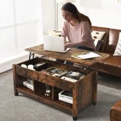 Costway Lift Top Coffee Table W/ Hidden Compartment And Storage Shelves Coffee -Costway GUEST f3ebf694 599b 4b83 9123 d2c8fa3b86c2
