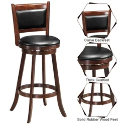 Costway 3pcs Pub Table Set 30'' Round Bar Height Table & 2pcs Swivel Bar Stools -Costway GUEST f44dd36f 920d 4a09 ac6c 790cfb20c57e