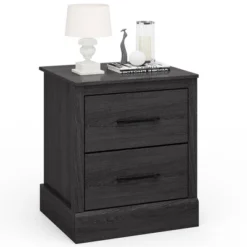 Costway 2 Drawer Nightstand Bedside Table Compact Sofa End Table Dark Grey Oak/Walnut -Costway GUEST f470f863 4985 499b bb48 5037363cddcb