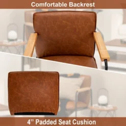 Costway Modern Accent Chair Arm Chair PU Leather W/Rubber Wood Armrest For Living Room 15 Costway Modern Accent Chair Arm Chair PU Leather W/Rubber Wood Armrest For Living Room -Costway GUEST f5125838 1076 48ca b4f7 d56478426f64