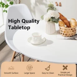 Costway Dining Table Round White Modern Dining Table 31.5'' W/Solid Wooden Leg For Kitchen 13 Costway Dining Table Round White Modern Dining Table 31.5'' W/Solid Wooden Leg For Kitchen -Costway GUEST f54ce2c5 2395 4def 889c 5e85f16e8d27